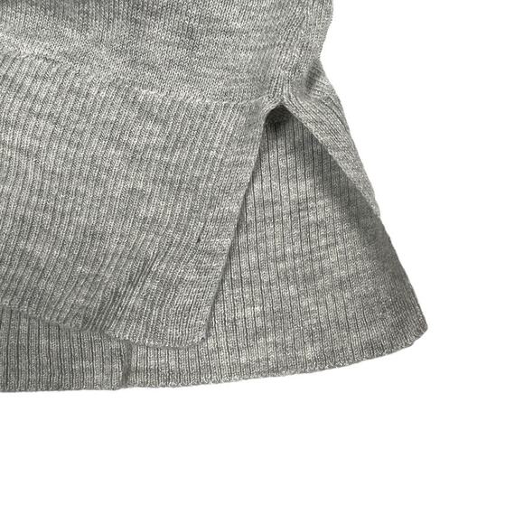 Zara Sweater Crop Grey Crew Neck Side Slit Long Sleeve Knit Pullover Women's S - Picture 9 of 10